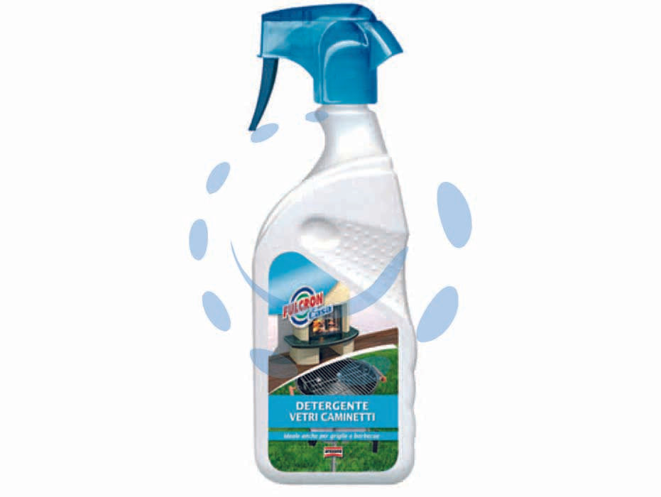 Detergente vetri stufe e caminetti spray - ml.500 in flacone spray (2552) - applicazione: camini, stufe, forni, griglie fornelli, barbecue, teglie, pirofile, friggitrici e cappe, detergente pronto all'...