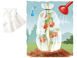 Telo tessuto tnt cappuccio protettivo sacco bianco gr.17 - ø cm.60x80h. peso gr.17/mq conf. da 6 pz. - impiego: agricoltura per protezione orti e piante da frutto