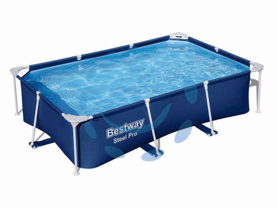 Piscina steel pro rettangolare telaio portante cm.259x170x61h.s/filtro - kg.13,5 - lt.2.300 (art.56403) - il telo è realizzato in PVC poliestere triplo strato, la struttura portante è composta da strutture in acciaio zincato e vern...