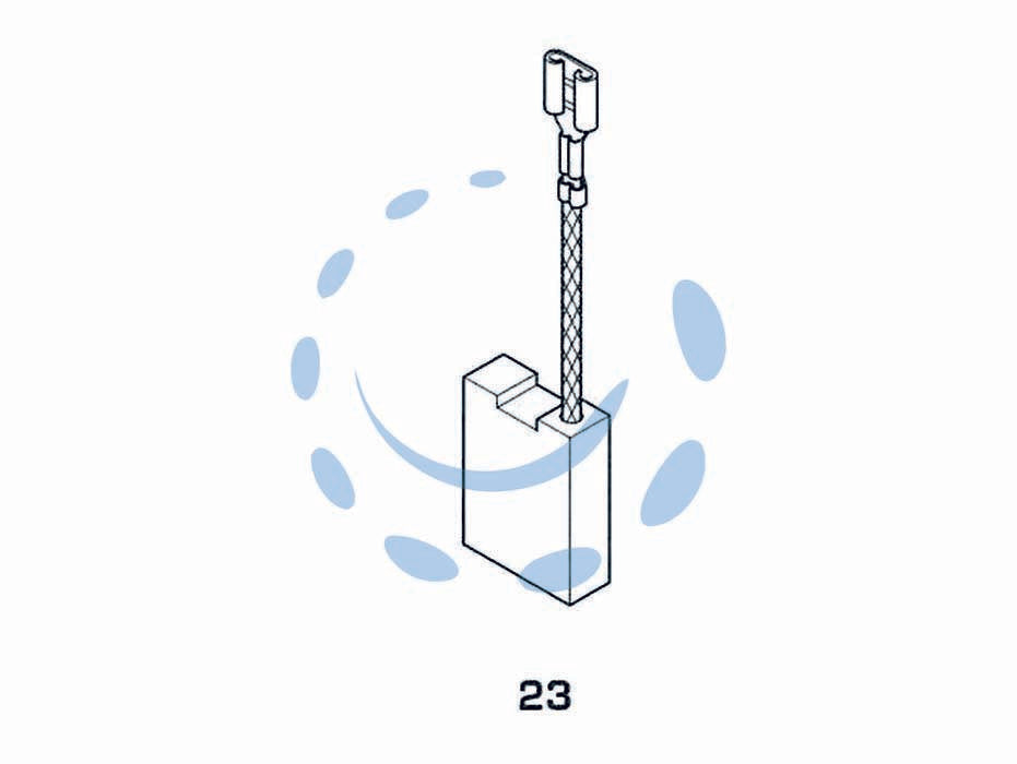 Spazzole a carboncino per elettroutensili modello 23 - AEG 1750 mm.6x12,5x21h. con autostacco - Nessuna Descrizione per questo prodotto