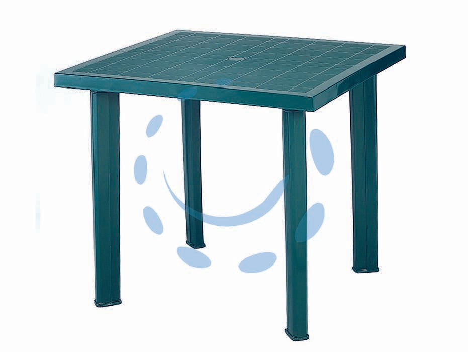 Tavolo da giardino fiocco verde cm.80x75x72h. - cm.80x75x72h. - peso kg.6,2 - componibile rettangolare in polipropilene