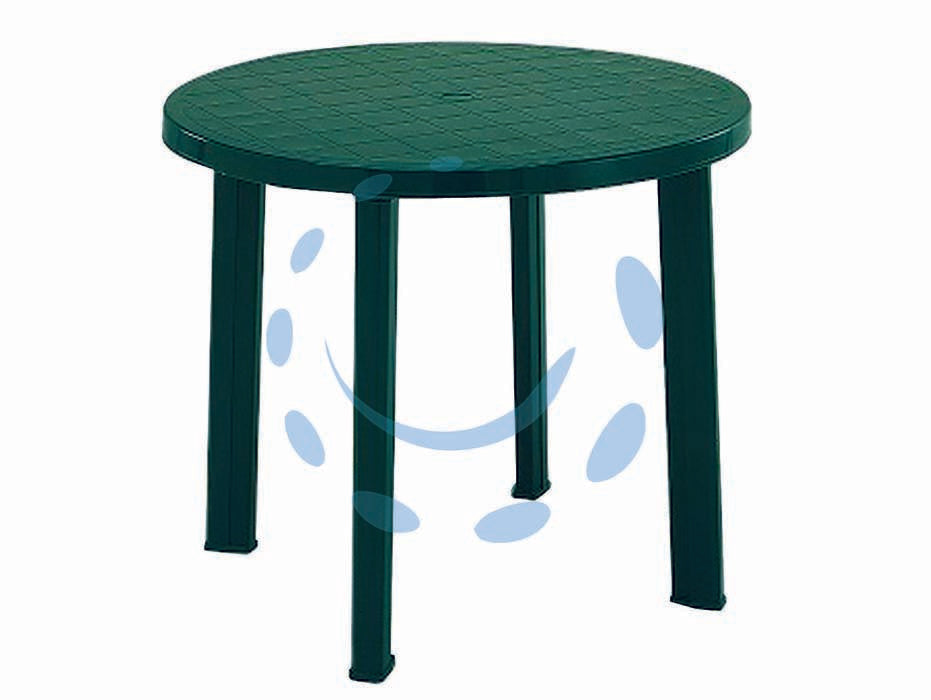 Tavolo da giardino tondo verde cm.90x72h. - ø cm.90x72h. - peso kg.6,3 - componibile rotondo in polipropilene