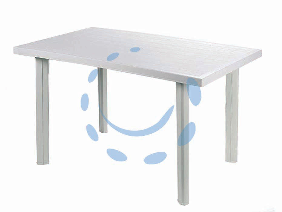 Tavolo da giardino velo bianco cm.125x76x72h. - cm.126x76x72h. - peso kg.8,8 - componibile rettangolare in polipropilene