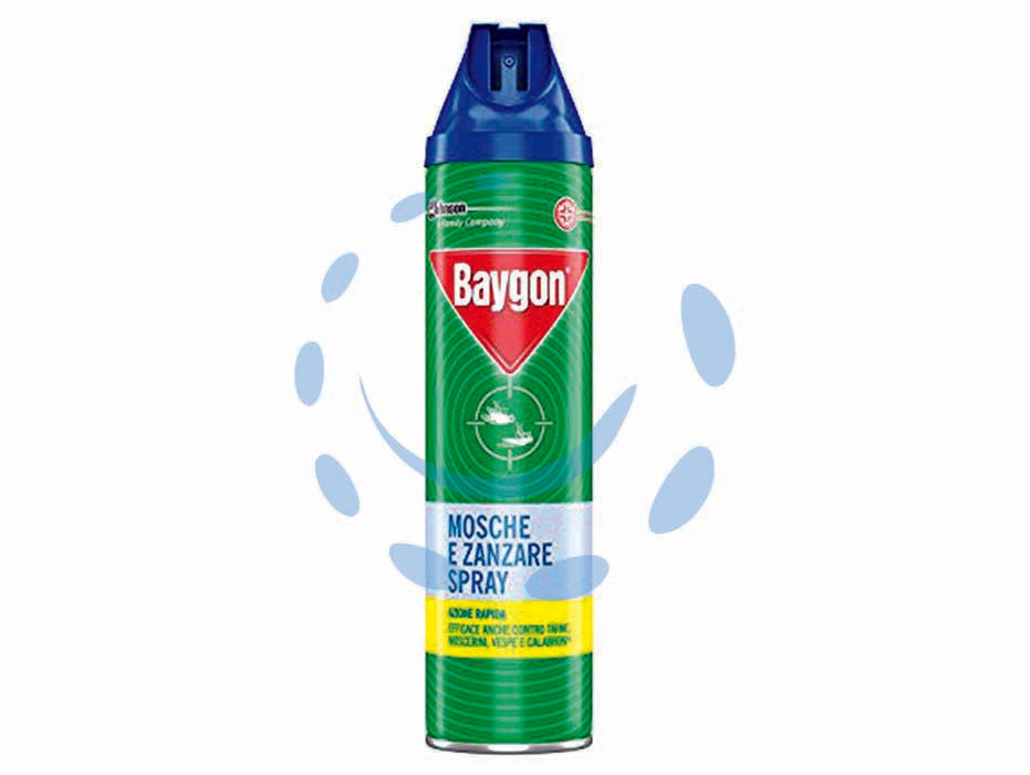 Baygon insetticida mosche e zanzare plus - ml.400 - spray studiato per liberare gli ambienti domestici da mosche, zanzare e altri insetti volanti, grazie alla sua formula garant...