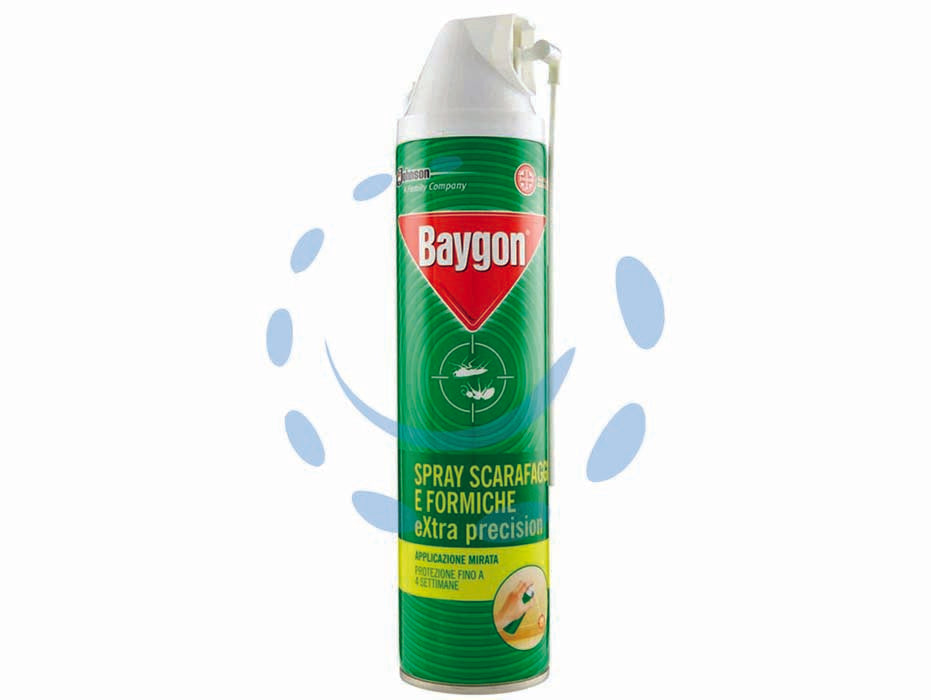 Baygon insetticida scarafaggi e formiche extra precision spray ml.400 - ml.400 - grazie alla sua formula a lunga durata preserva gli ambienti domestici da scarafaggi, formiche e altri insetti striscianti, l...