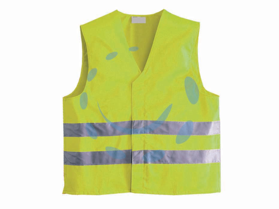 Gilet alta visibilita giallo - 100% poliestere con bande riflettenti