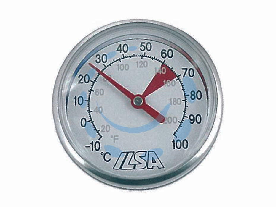 Termometro per latte - in acciaio inox 18/10 per misurare la temperatura del latte tramite una sonda di cm.13, cassa ø cm.6, range di misurazione -1...