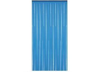 Tenda anti mosche in plastica  a strisce azzurra - cm.120x230h. - con supporto in plastica