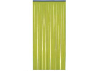 Tenda anti mosche in plastica  a strisce verde - cm.120x230h. - con supporto in plastica