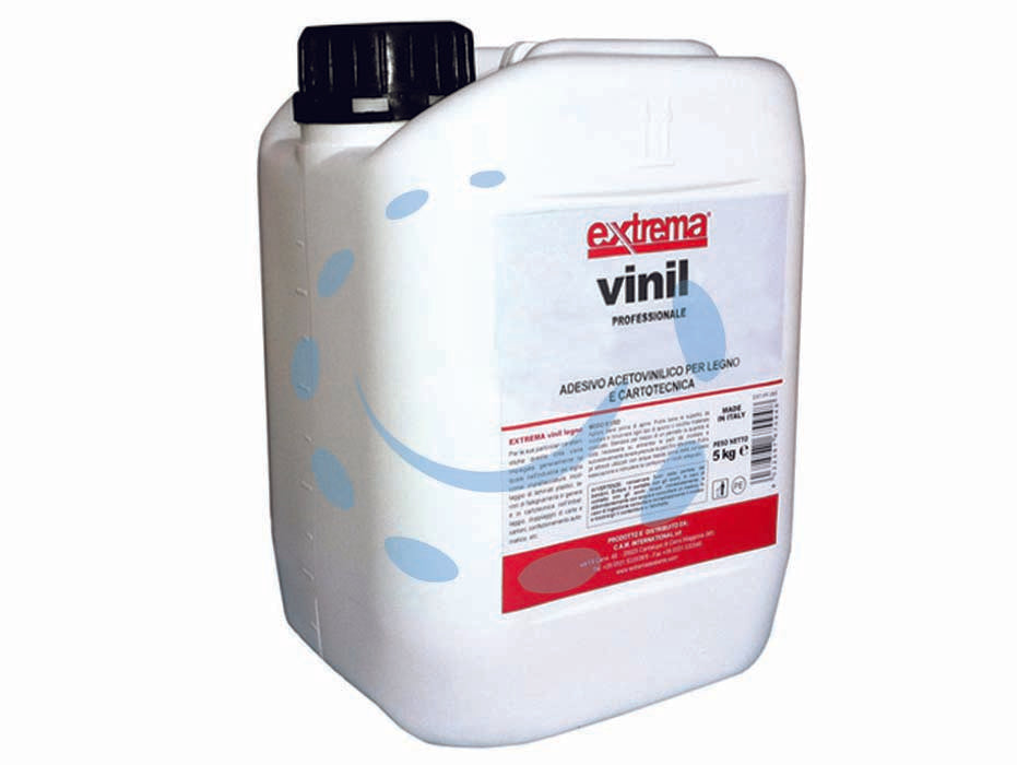 Colla vinilica kg.5 - Kg.5 - adesivo acetovinilico indicato per l’incollaggio di: carta, cartone, stoffe, feltri, cuoio, pelletteria in genere, laminati p...