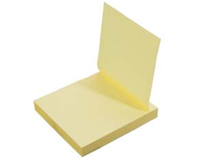 Blocco note self-stick - mm.76x76 - 100 fogli autoadesivi removibili, colore giallo