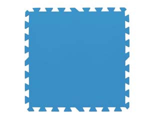 Tappeto di sottofondo componibile per piscine cm.50x50 blu - in set. 9 pz. (art.58220) - in polietilene morbido, inserti a coda di rondine, componibile in tutte le dimensioni, assicura una ulteriore protezione alla...