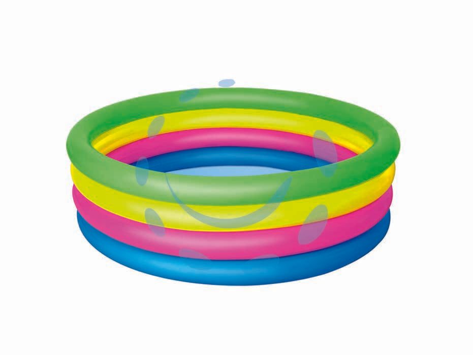 Piscina gonfiabile tonda 4 anelli  +3 anni - ø cm.157x46h. - Kg.2,1 (art.51117) - realizzata in vinile spessore mm.0,19, 4 anelli di diverso colore, capacità lt.522