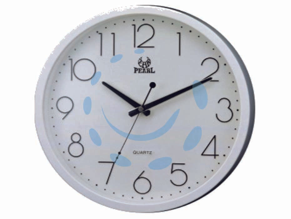 Orologio muro white 31 cm. - Cornice plastica bianca, Sfondo bianco, 1 batteria AA non inclusa