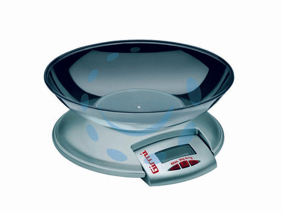 Bilancia da cucina ps85 kg.3 scala gr.1 - peso massimo kg.3 (gr.1) - misura peso e temperatura ambiente, sensore ad alta precisione, sensibilità gr.1, ciotola in acciaio inox, ampio display digi...