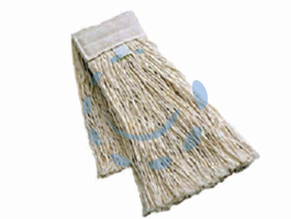 Ricambio mop cotone industriale - gr.400 - mop in cotone con supporto cotone/poliestere