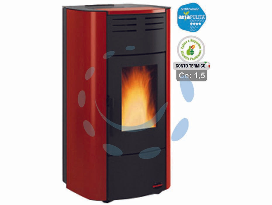 Termostufa a pellet raffaella idro h15 18,8 kw bordeuax (con.term.) - misure cm.63,3x62,6x117,60h. - peso Kg.214 - 5,5/20,5 Kw potenza termica globale , 5,4/18,1 Kw potenza nominale utile per mc.623 riscaldabili, 4,3/15,0 Kw potenza resa ne...