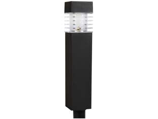 Lampada solare plastica quadra - cm.6,5x6,5x30,5h. - pannello solare con fotocellula crepuscolare, fonte luminosa: 1 led bianco, 1 batteria stilo AA 300mAh ,2V. NI-MH ricaricabil...