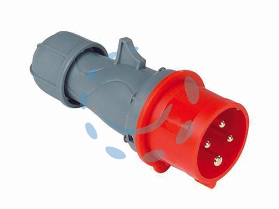 Spina industriale volante blu 3p+e cee ip44 -16A colore rosso - 3 poli+E 380-415V