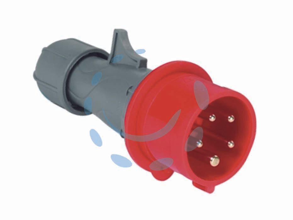 Spina industriale volante rosso 3p+n+e cee ip44 -16A colore rosso - 3 poli+N+E  200/346-240/415V