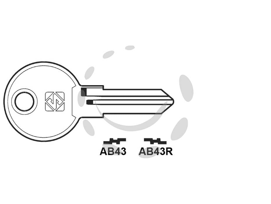 Chiavi per cilindri abus 5 spine piccole - AB43R SX - in acciaio nichelato