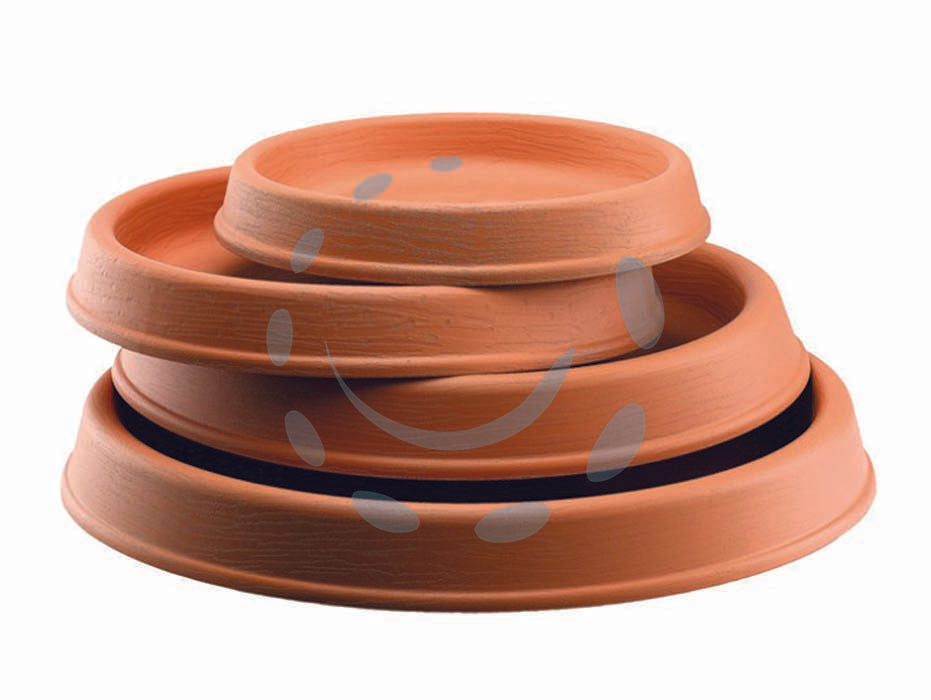 Sottovaso tondo - 60, ø cm.50.5x6 h. - in plastica, color terracotta