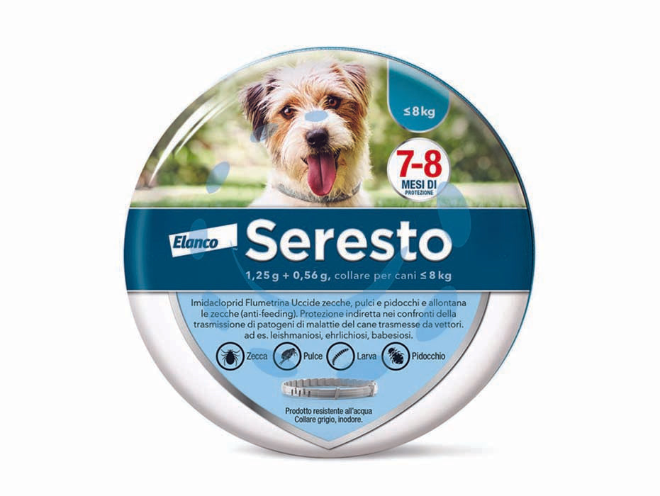 Collare seresto contro pulci e zecche cani fino a 8 kg. - innovativo collare a rilascio controllato, fino a 8 mesi di protezione