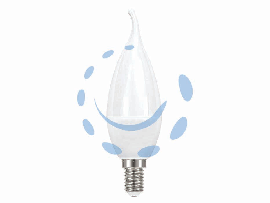 Lampada led colpo di vento onda e14 - 6w - 3000°K calda - 470 lm -  37x138h - 220-240V lampada led, durata media 25.000 ore