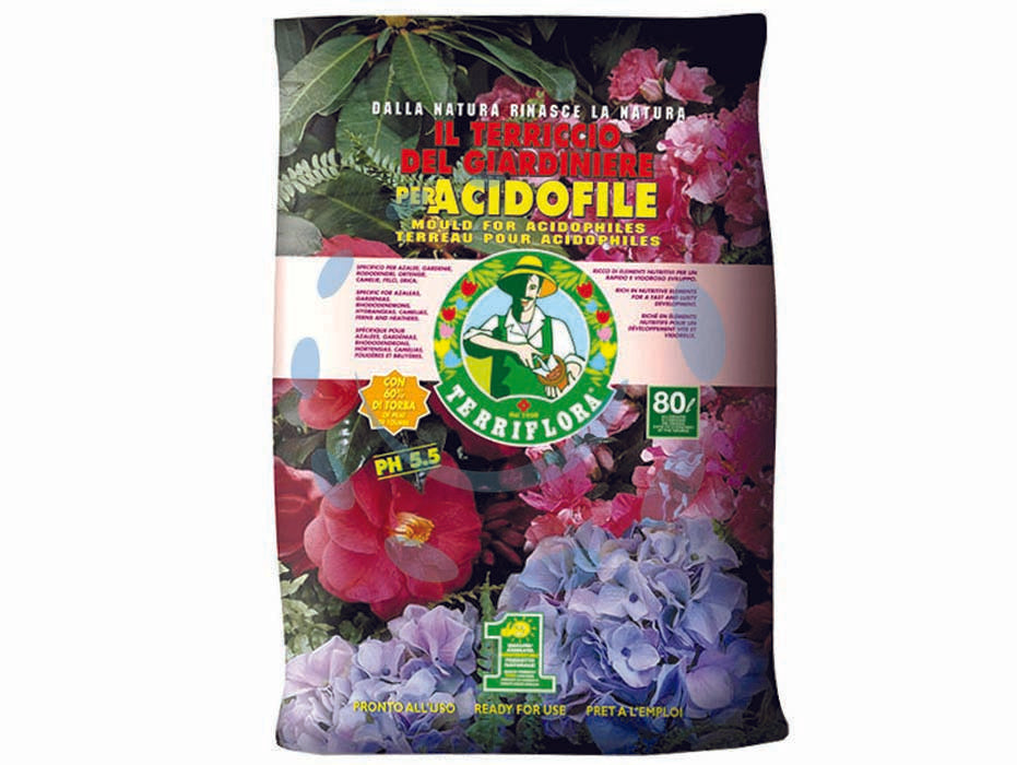 Terriccio del giardiniere per acidofile lt.20 - ideale per il rinvaso e la coltivazione di azalee, rododendri, ortensie, gardenie, felci, erica, e in genere per tutte quelle...