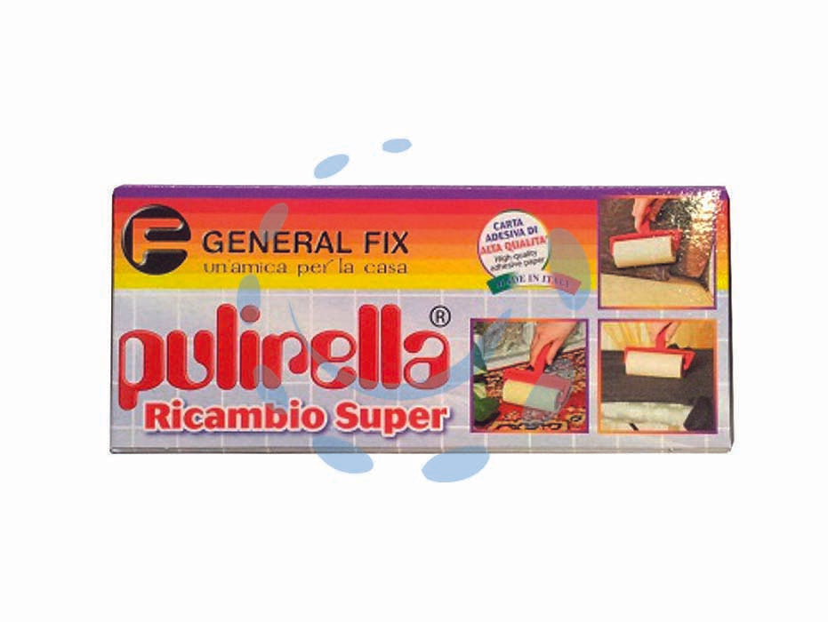 Ricambio spazzola pulirella super - 10 mt carta crespata adesiva h. 12 cm - carta crespata di alta qualità, pratica anche per chi ha animali in casa, altezza del nastro 12 cm il 20% in più di materiale...