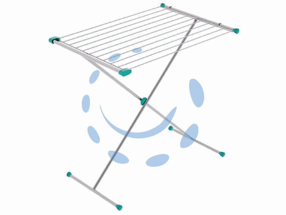 Stendibiancheria gazzella 10 acciaio verniciato mt.10 - cm.120x56 - peso kg 1,8, stenditura mt.10, ideale per posizionamento interno vasca da bagno