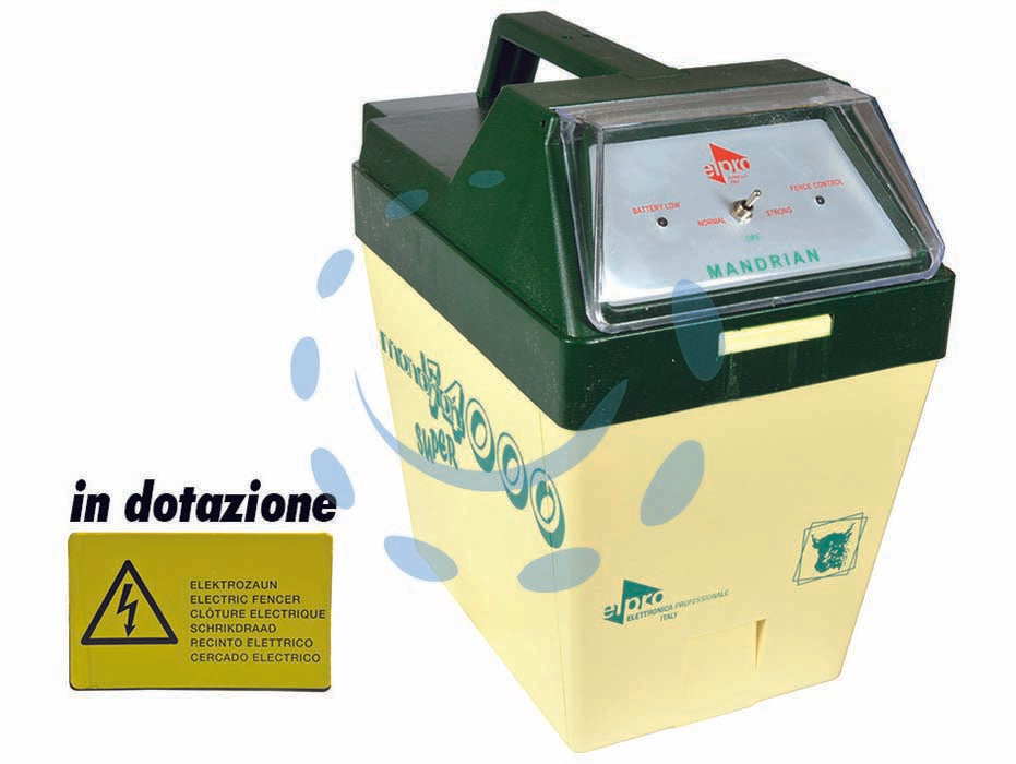 Apparecchio per elettrorecinzioni mandrian 14000 - BATTERIA NON COMPRESA, alimentazione: batteria a secco 9v cc da 40 a 135Ah o a rete 110-240v ac, consumo 0,5w, interruttore p...