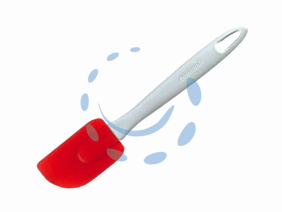 Spatola in silicone presto - cm.26 - adatta per tutti i tipi di pentole antiaderenti, silicone di ottima qualità, resistente fino 220°, manico in plastica, gancio...