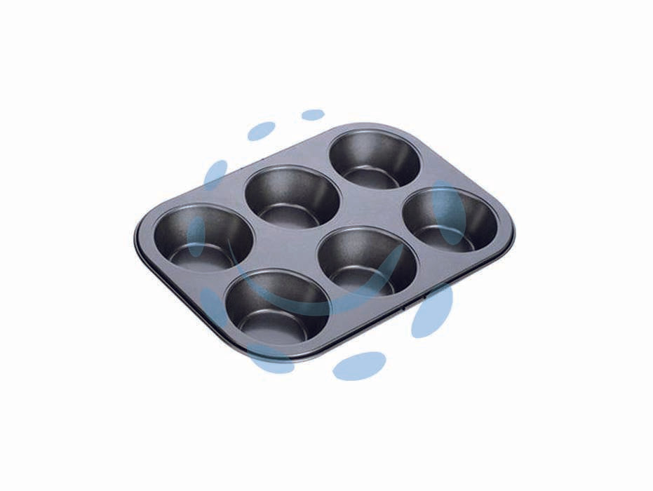 Stampo per 6 muffin delicia - cm.26x18 - teglia con rivestimento antiaderente, resistente alle alte temperature del forno, è consigliato imburrare/oliare e infarinare...