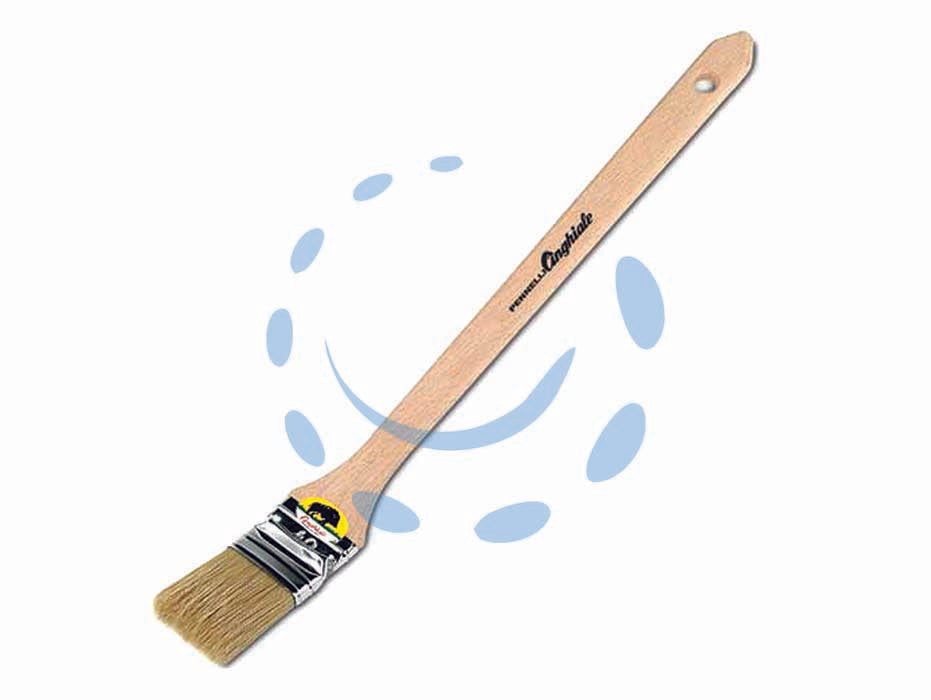 Pennello radiatore setola bionda serie 593 - mm.40 - manico in plastica simil-legno - realizzato con setola bionda, incollato con mastice epossidico, ideale per pitture lavabili all'acqua, tempera, traspirante a...