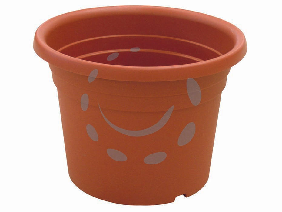 Vaso cilindro dahlia - ø cm.20x14h. - in plastica, colore terracotta