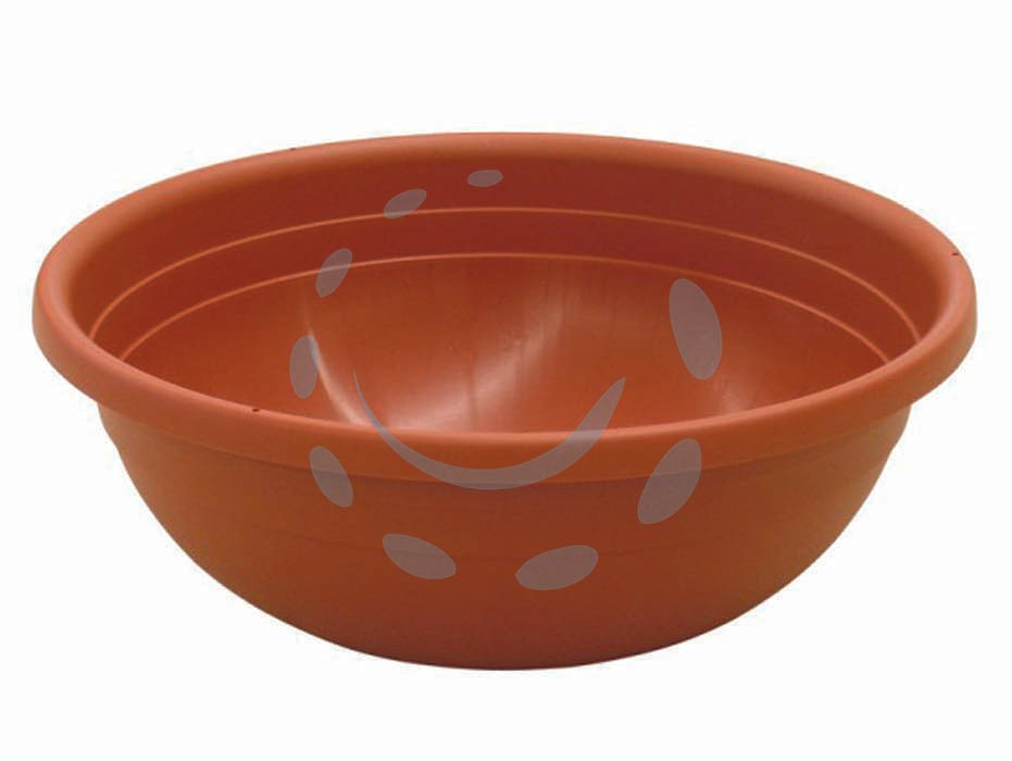 Vaso ciotola clivia - ø cm.30x12h. - in plastica, colore terracotta