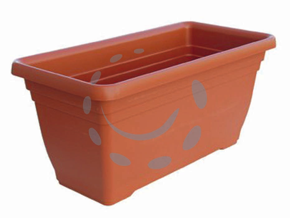 Fioriera daphne - cm.80x35x33h. - in plastica, colore terracotta