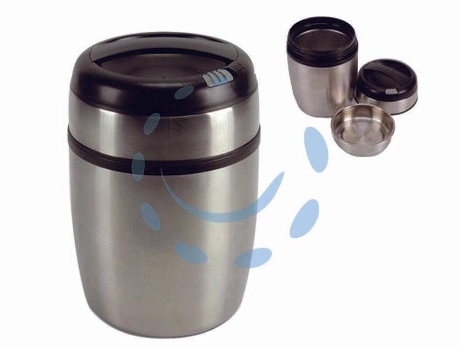 Portavivande termico con scomparti - lt 1,5 - in acciaio inox