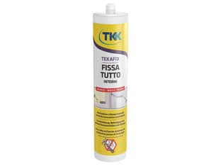 Adesivo di montaggio fissa tutto per interni tekafix bt - ml.300 bianco - adesivo di montaggio a base acqua, senza solventi  in cartuccia, incolla con efficacia, legno, calcestruzzo, ceramica, pietra...