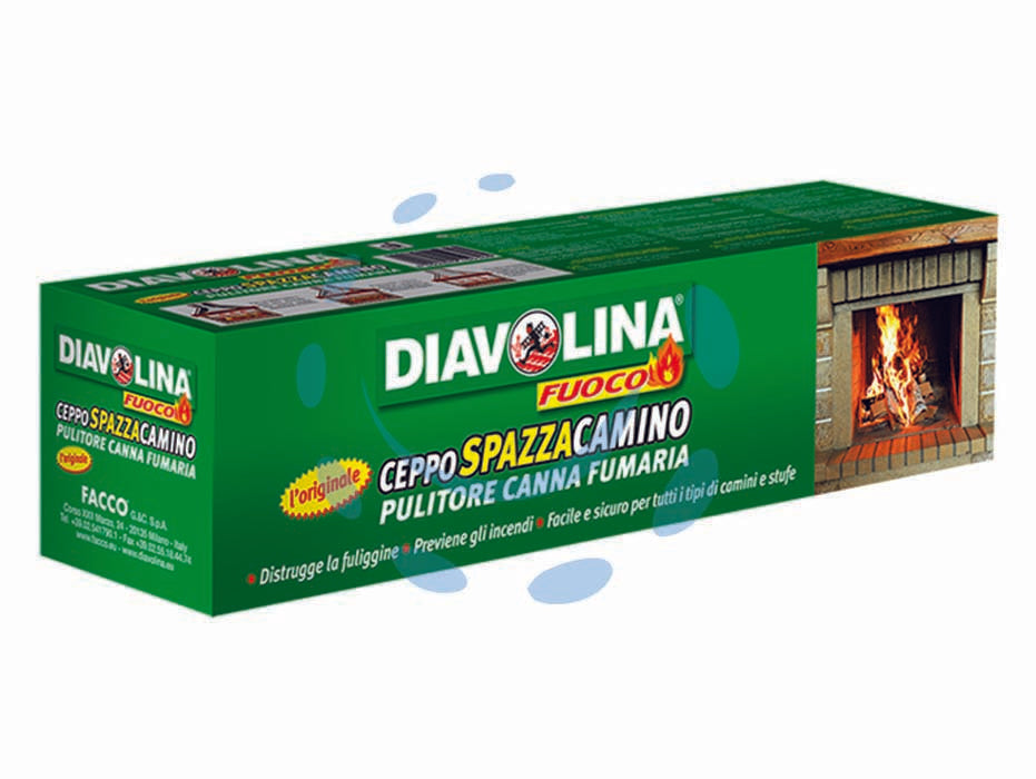 Diavolina ceppo spazzacamino - kg.1,10 - ceppo distruttore della fuliggine per la pulizia periodica della canna fumaria del caminetto, da mettere interamente nel fuoc...