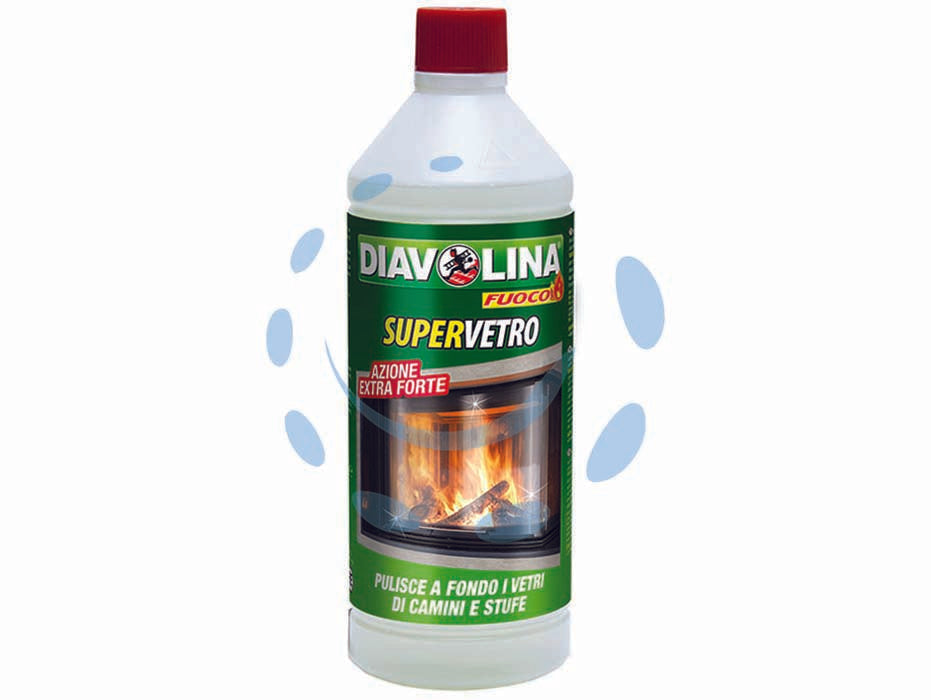 Diavolina supervetro ricarica - ml.1000 - detergente specifico per i vetri di camini e stufe, pulisce a fondo i residui di fuliggine nera che si deposita sulle superfi...