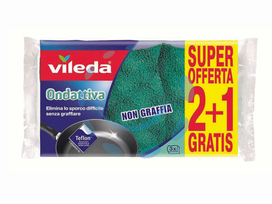 Spugna ondattiva - Ondattiva è la spugna da cucina di Vileda ideale per le padelle antiaderenti e le superfici delicate, l'esclusiva tecnologia ...