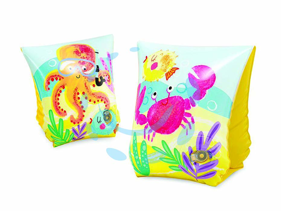 Braccioli gonfiabili fun fish 3-6 anni - cm.23x15 - peso kg.0,12 (58652) - in vinile spessore mm.0,20, 2 camere d'aria, capacità max kg.19-30