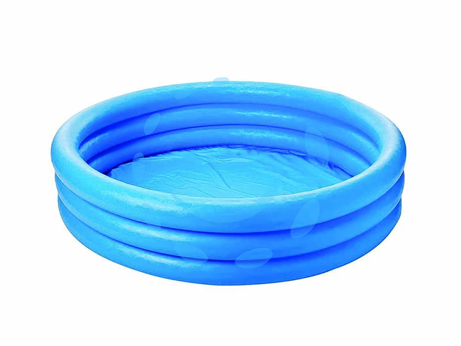 Piscina gonfiabile rotonda crystal blu 3 anelli +2 anni - cm.114x25h. - peso kg.0,86 (59416) - in vinile spessore anelli mm.0,20 fondo mm.0,18,  comoda e maneggevole, facilmente lavabile, con 3 anelli gonfiabili, modello...