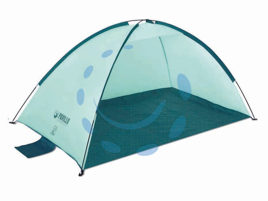 Tenda da spiaggia 2 posti - cm.200x120x95h. - peso Kg.1,150 (art.68105) - monostrato poliestere 190T, copertura di protezione acqua PA 300mm., telo base inferiore protezione terra 100gr/mt², tasca in...