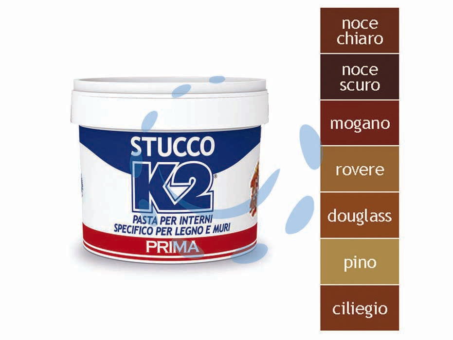 K2 stucco colorato in pasta per legno in barattolo - Kg.0,500 - noce chiaro - stucco in pasta colorato linea legno, ottimo potere riempitivo e ottima resa, ottima aderenza su ogni tipo di supporto che si...