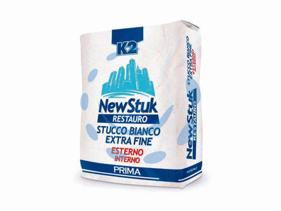 K2 newstuk restauro stucco in polvere base cemento in sacco - Kg.5 - stucco in polvere a base cemento bianco extra fine composto da resine accuratamente selezionate, da inerti e additivi special...