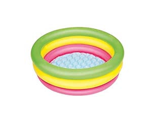 Piscina gonfiabile summer 3 anelli color piccola +2 anni - ø cm.70x24h.- lt.41 - Kg.0,580 (art.51128) - realizzata in vinile NP, spessore plastica mm.0,19 -pavimento morbido gonfiabile, kit corredo di riparazione