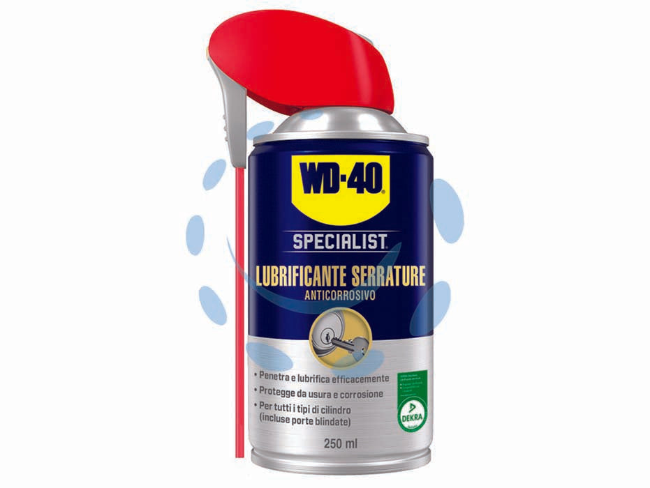 Wd-40 specialist spray lubrificante serrature anticorrosivo - ml.250 spray - sviluppato appositamente per la manutenzione di tutti i tipi di cilindro, penetra per capillarità dentro tutti i micro-meccan...